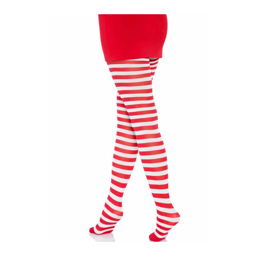 LEG AVENUE - COLLANT A RIGHE BIANCO/ROSSO